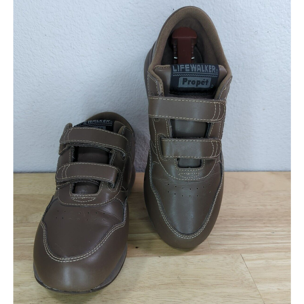 Men's PROPET Leather Walking Shoes Black Life‎ Walker Brown M3705 Mens Size 8